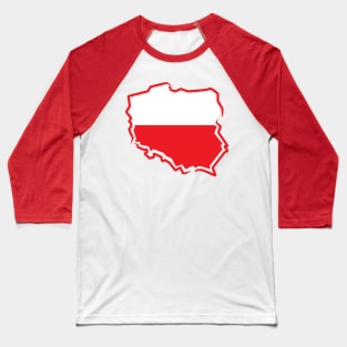 Polish Flag Map Polska Baseball T-Shirt